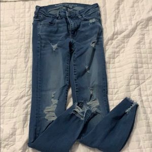 American eagle high waisted destroyed jegging